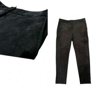 Rachel Roy Suede Pants Signature Black Snake Print Ankle Cropped Pants Size 10